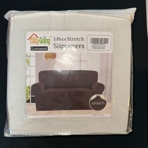 Easy-Going Stretch Loveseat Slipcover 1-Piece Sofa Cover Color Brown